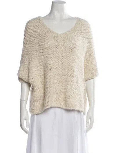 Pre-owned Ulla Johnson Alpaca Scoop Neck Sweater In Neutral