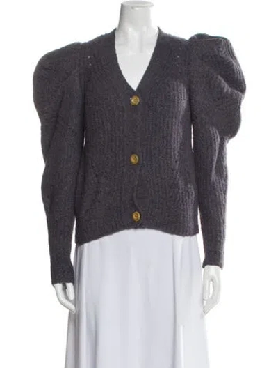 Pre-owned Ulla Johnson Alpaca V-neck Sweater In Gray