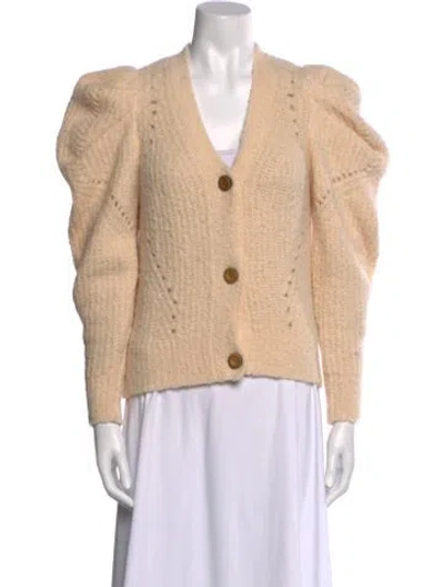 Pre-owned Ulla Johnson Alpaca V-neck Sweater In Neutral
