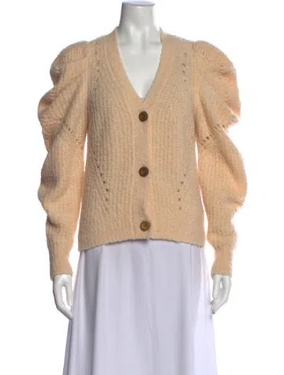 Pre-owned Ulla Johnson Alpaca V-neck Sweater In Neutral