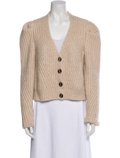 Pre-owned Ulla Johnson Alpaca V-neck Sweater In Neutral