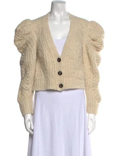 Pre-owned Ulla Johnson Alpaca V-neck Sweater In Neutral