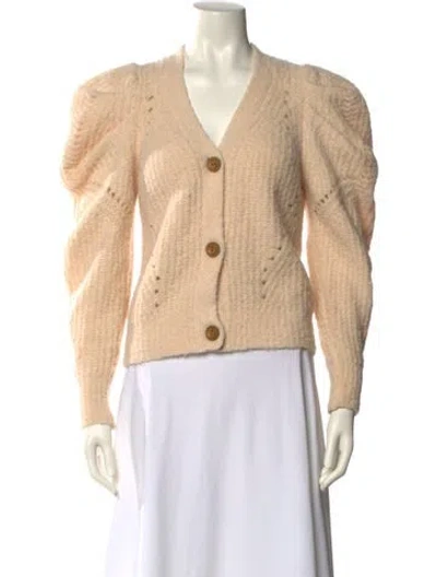 Pre-owned Ulla Johnson Alpaca V-neck Sweater In Neutral