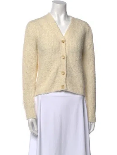 Pre-owned Ulla Johnson Alpaca V-neck Sweater In Neutral