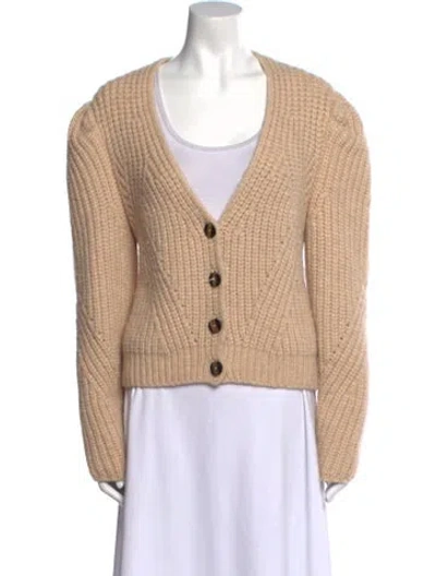 Pre-owned Ulla Johnson Alpaca V-neck Sweater In Neutral