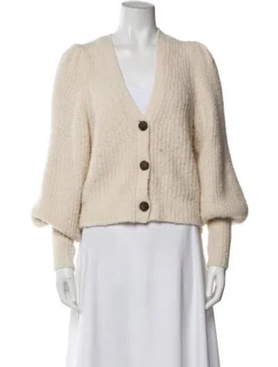 Pre-owned Ulla Johnson Alpaca V-neck Sweater In Neutral
