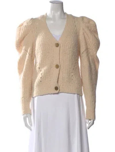 Pre-owned Ulla Johnson Alpaca V-neck Sweater In Neutral