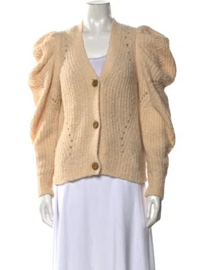 Pre-owned Ulla Johnson Alpaca V-neck Sweater In Neutrals