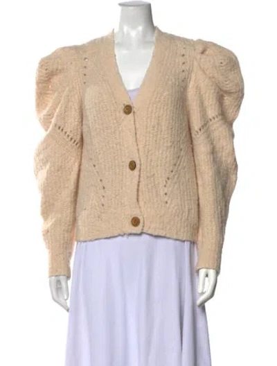 Pre-owned Ulla Johnson Alpaca V-neck Sweater In Neutrals