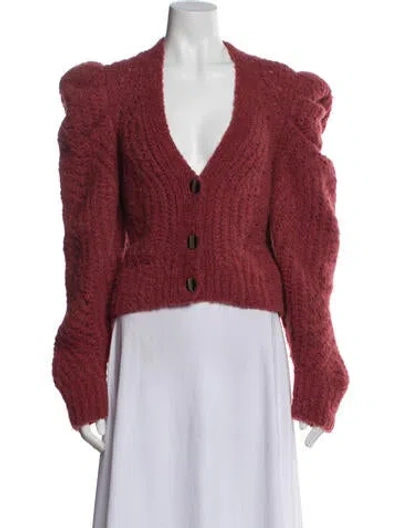 Pre-owned Ulla Johnson Alpaca V-neck Sweater In Pink