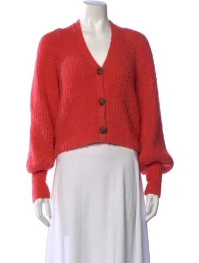 Pre-owned Ulla Johnson Alpaca V-neck Sweater In Pink