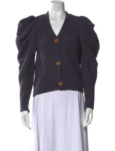 Pre-owned Ulla Johnson Alpaca V-neck Sweater In Purple