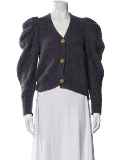 Pre-owned Ulla Johnson Alpaca V-neck Sweater In Purple