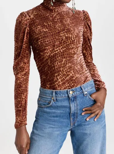 ULLA JOHNSON ALTHEA TURTLENECK TOP IN SIENNA