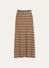 Ulla Johnson Amal Checked Midi Skirt In Tierra Check