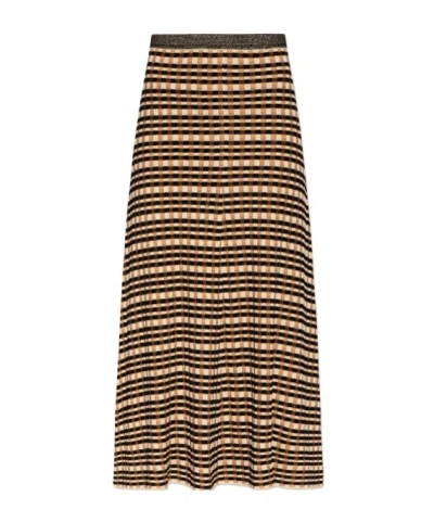 Ulla Johnson Amal Checked Jacquard Skirt In Orange