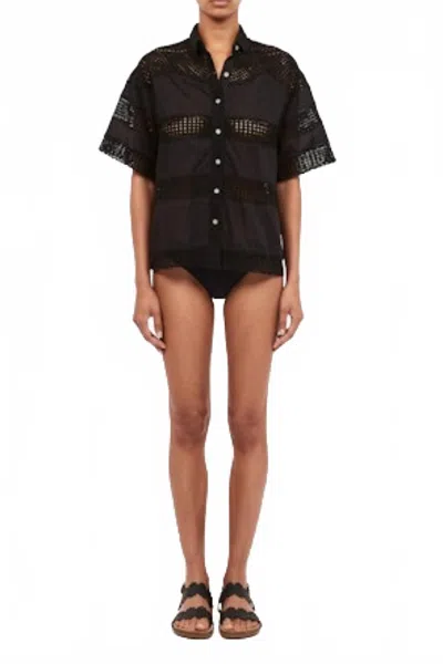 Ulla Johnson Amal Coverup Shirt In Noir