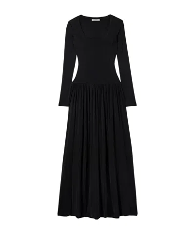 Ulla Johnson Amal Gathered Stretch-jersey Maxi Dress In Black