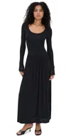 Ulla Johnson Amal Jersey U-neck Dress Noir In Black