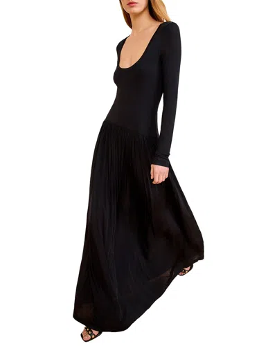 Ulla Johnson Amal Jersey U-neck Dress In Black