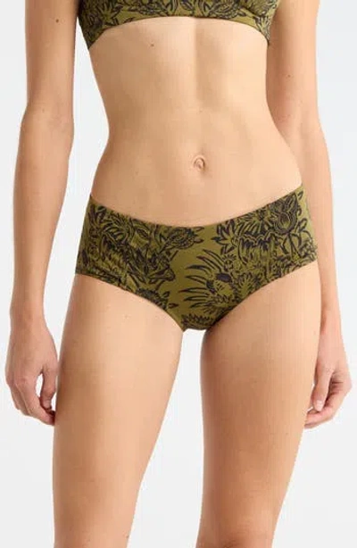 Ulla Johnson Amalfi Bikini Bottoms In Olive Flora