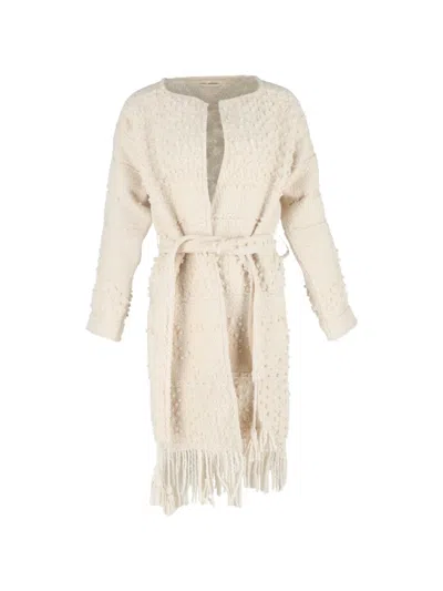 Pre-owned Ulla Johnson Amara Bouclé Coat In White