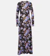 Ulla Johnson Naia Printed Jersey Long-sleeve Maxi Dress In Multicoloured