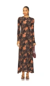 Ulla Johnson Amari Jersey Long Sleeve Dress In Gold
