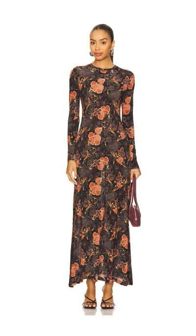 Ulla Johnson Amari Jersey Long Sleeve Dress In Gold