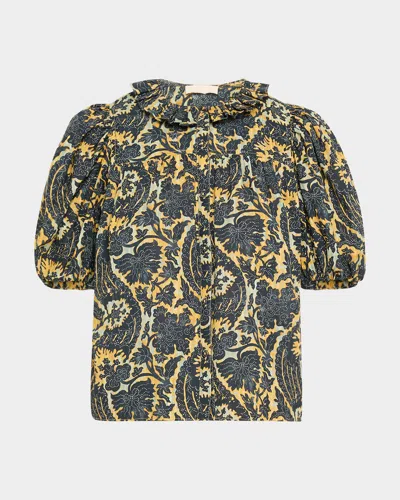 Ulla Johnson Amari Ruffle Short-sleeve Blouse