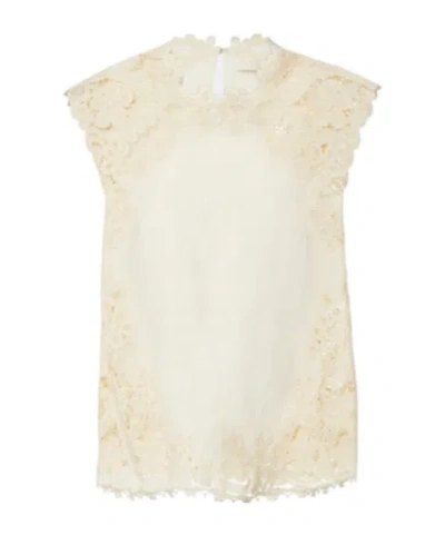 Ulla Johnson Amelie Crochet-trimmed Linen Top In Yellow