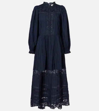 ULLA JOHNSON AMELIE LACE AND COTTON MIDI DRESS