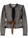 Ulla Johnson Ames Herringbone Tweed Jacket In Black