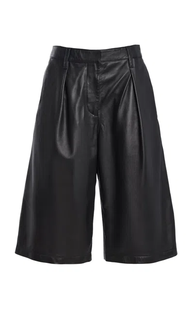 Ulla Johnson Ames Knee-length Leather Culottes In Black