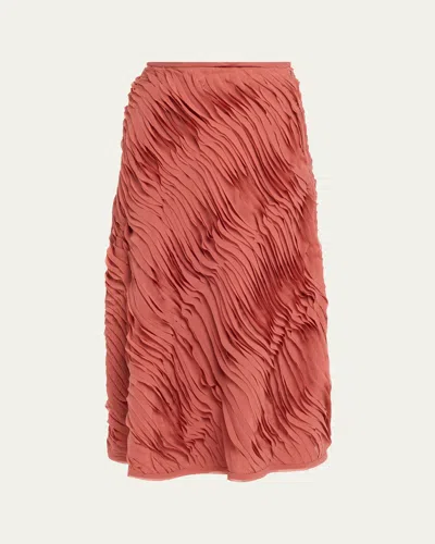 Ulla Johnson Amiko Chiffon Midi Skirt In Pink