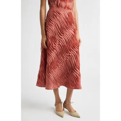 Ulla Johnson Amiko Tiered Midi Skirt In Chestnut