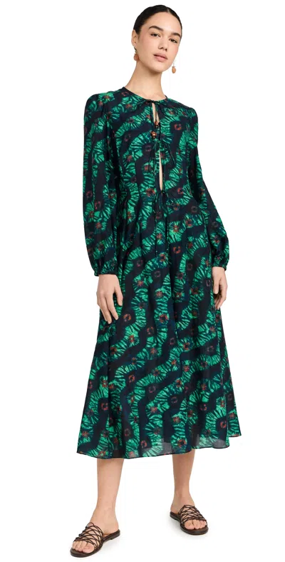 Ulla Johnson Women's Amina Geometric Cotton-blend Midi-dress In Oasis