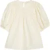 Ulla Johnson Amina Eyelet Short Sleeve Top In Natural In Ivory