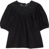 Ulla Johnson Amina Eyelet Lace Top In Noir