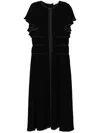Ulla Johnson Anais Ruffled Embroidered Crepe Midi Dress In Black