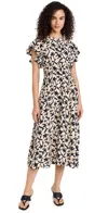 Ulla Johnson Anais Printed A-line Midi Dress In Moonstone