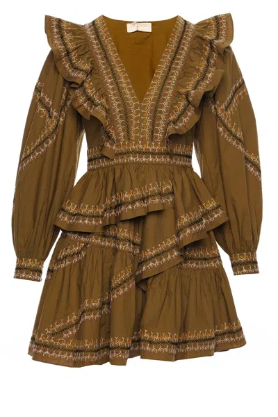 Ulla Johnson Anais Dress Olive In Brown