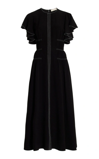 Ulla Johnson Anais Flutter Sleeve Midi Dress In Black