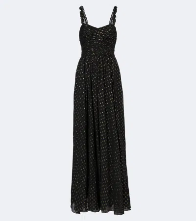 Ulla Johnson Anastasia Silk-blend Chiffon Bustier Gown In Black