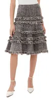 Ulla Johnson Andi Knit Tweed High Waist Skirt Dawn In Gray