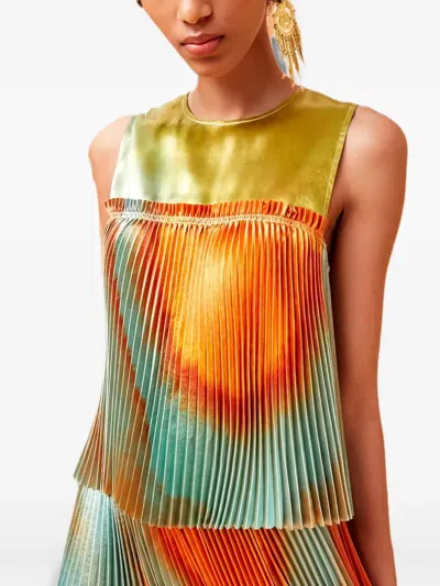 Ulla Johnson Andira Pleated Ombré-effect Blouse In Multi