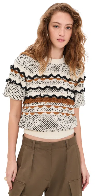 Ulla Johnson Andira Short Sleeve Knit Top Scallop