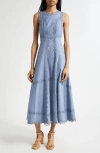Ulla Johnson Anela Sleeveless Chambray Midi Dress