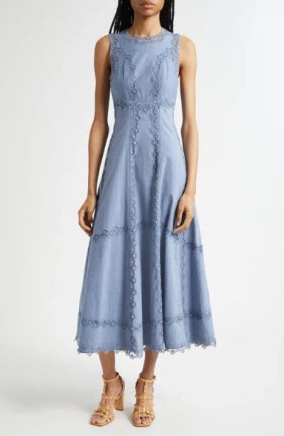 Ulla Johnson Anela Sleeveless Chambray Midi Dress