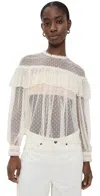 Ulla Johnson Anelise Blouse Cowrie In Cowrie